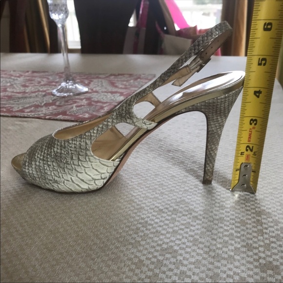 Kate Spade, python print, leather sling back heels - Picture 8 of 8